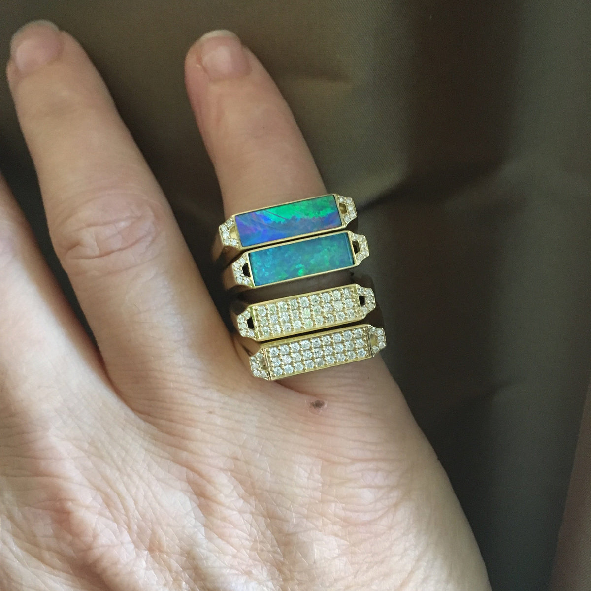 Edge Opal Signet Ring
