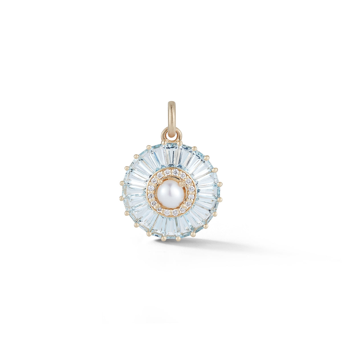Aquamarine Diamond &amp; Pearl Emily Charm