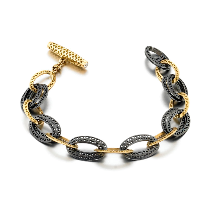 Mixed Metal Crownwork® Link Bracelet