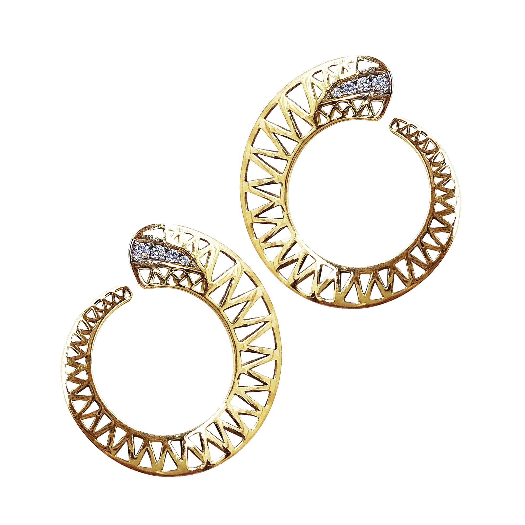 Vincents Fine Jewelry | Ray Griffiths | Spiral Pave Diamond Earrings