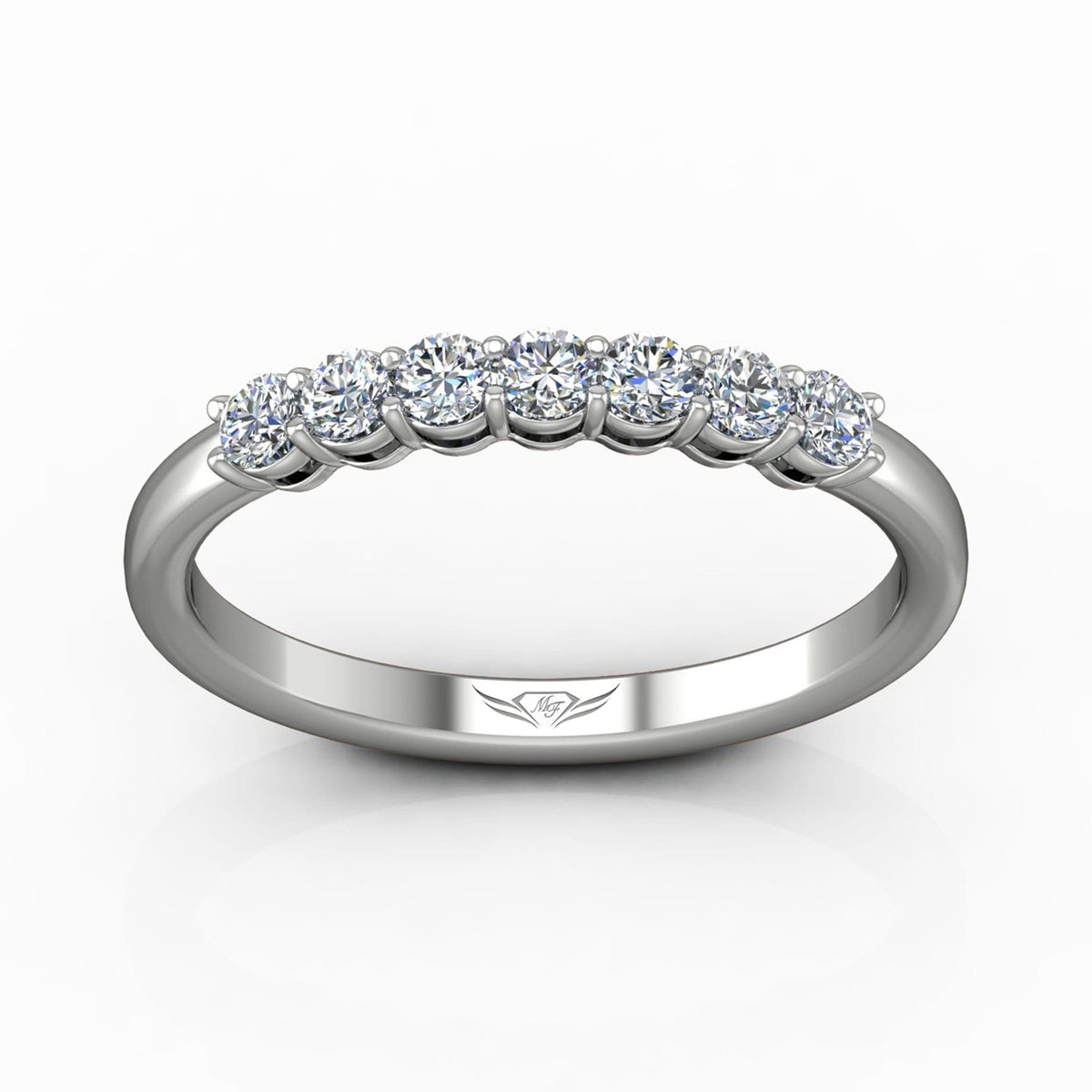 Vincents Fine Jewelry | Martin Flyer | Shared Prong Seven Stone Wedding Band