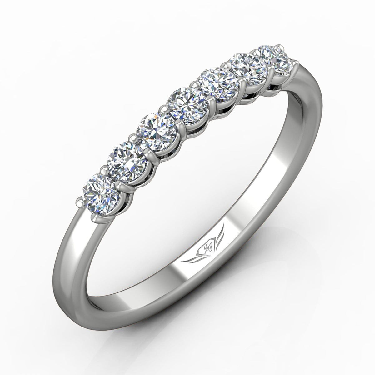 Vincents Fine Jewelry | Martin Flyer | Shared Prong Seven Stone Wedding Band
