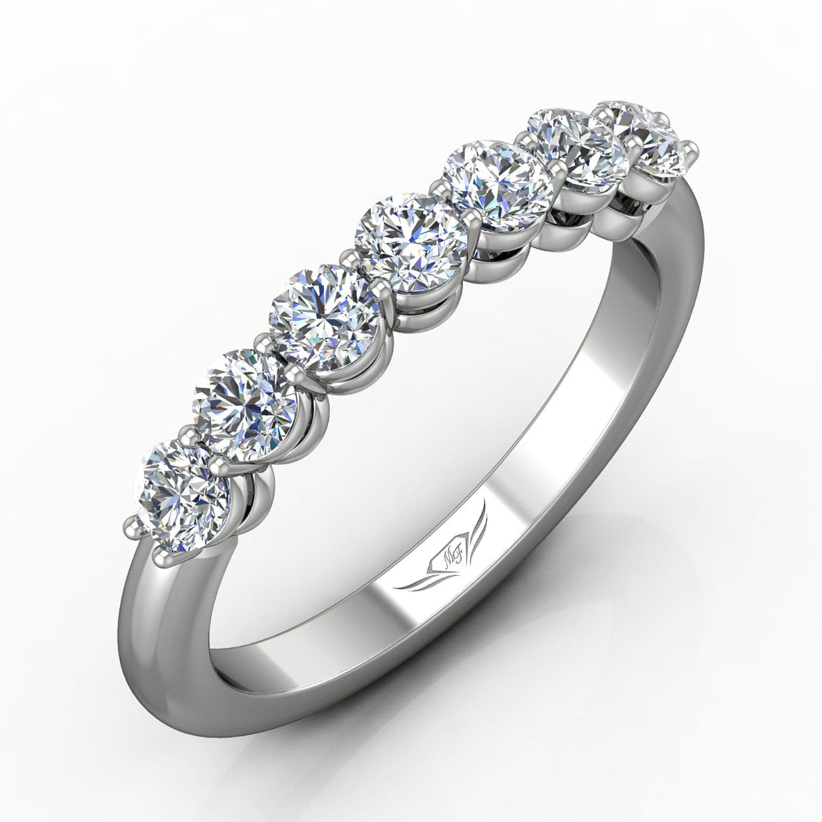 Vincents Fine Jewelry | Martin Flyer | Shared Prong Seven Stone Wedding Band