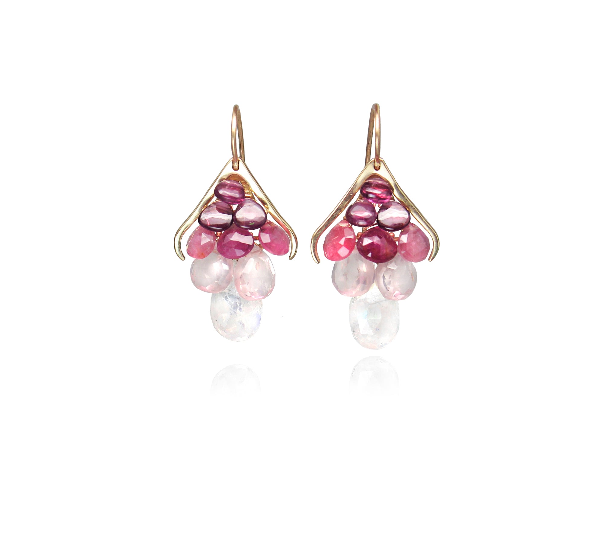 Small Plumage Earrings in Pink Tourmaline