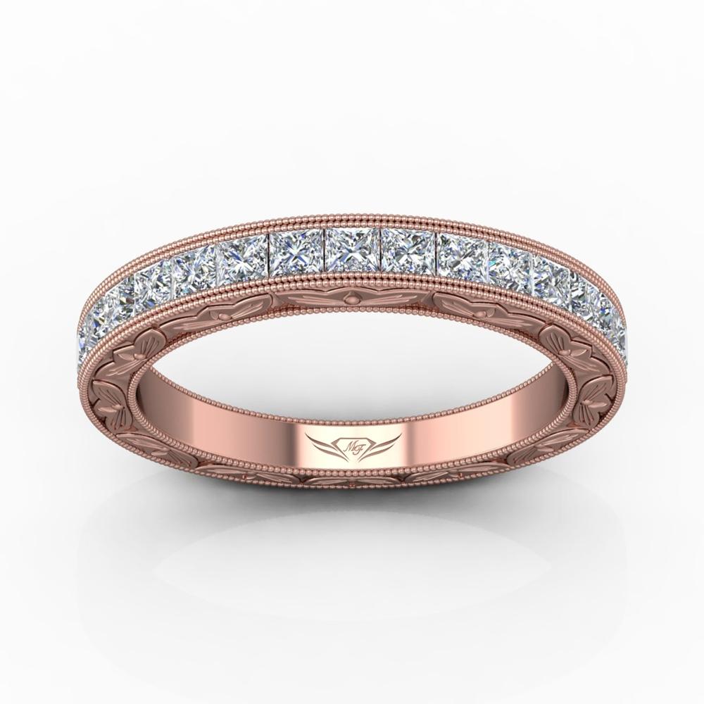 Vincents Fine Jewelry | Martin Flyer | Channel Hand Engraved Matching Wedding Band