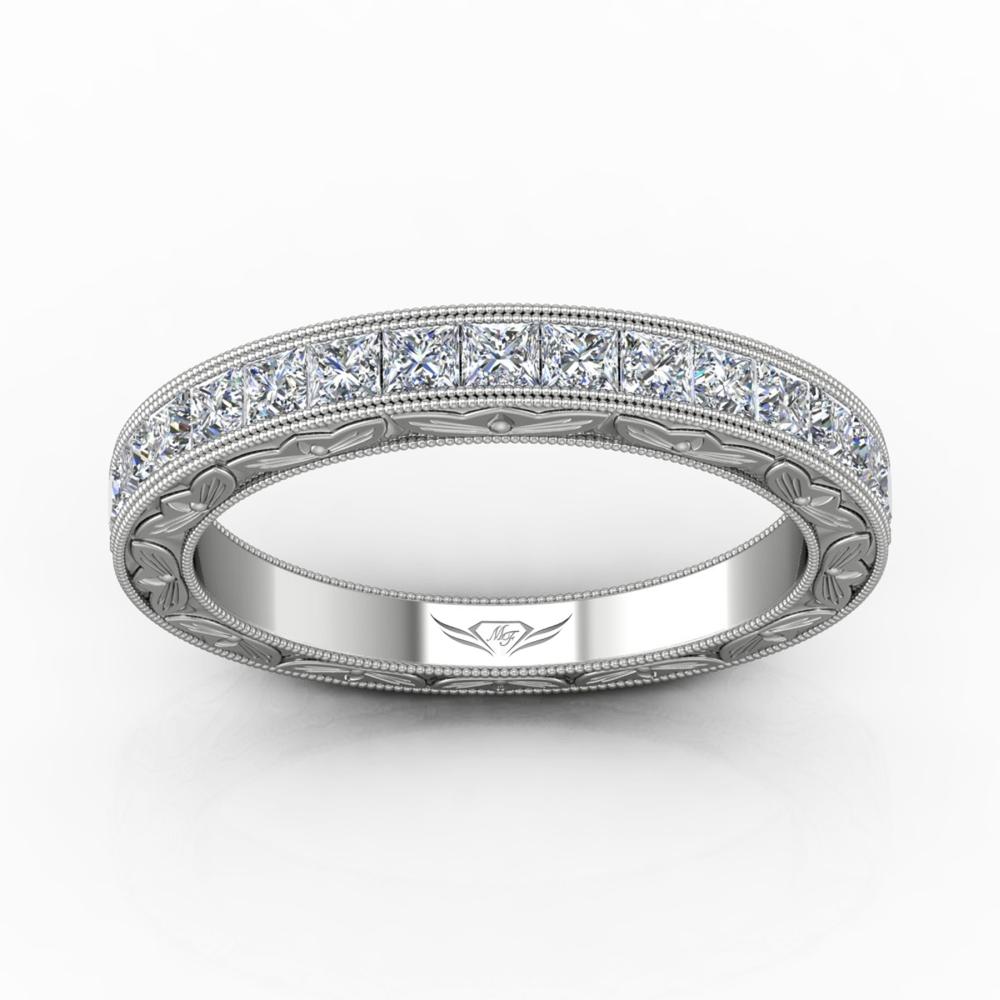 Vincents Fine Jewelry | Martin Flyer | Channel Hand Engraved Matching Wedding Band