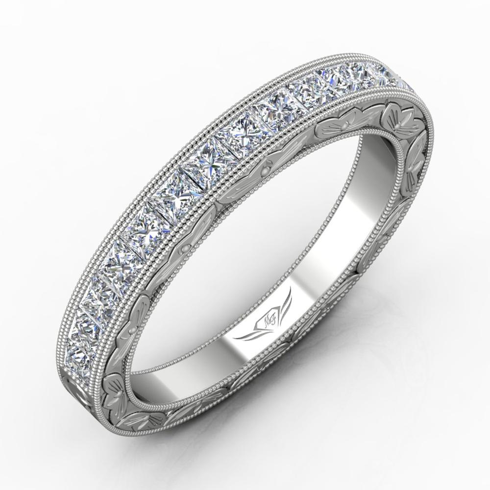 Vincents Fine Jewelry | Martin Flyer | Channel Hand Engraved Matching Wedding Band
