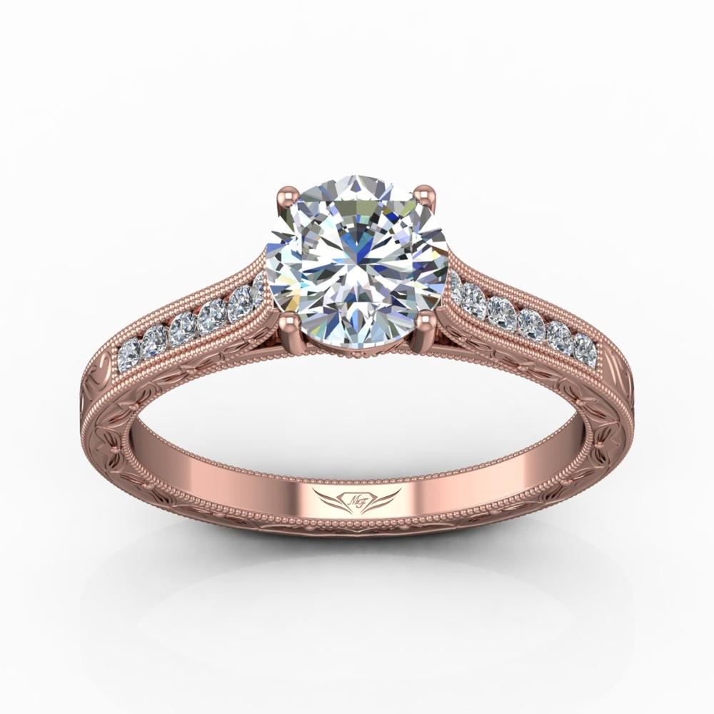 Vincents Fine Jewelry | Martin Flyer | Channel Hand Engraved Engagement Ring