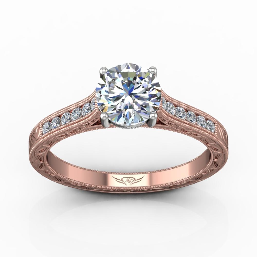 Vincents Fine Jewelry | Martin Flyer | Channel Hand Engraved Engagement Ring