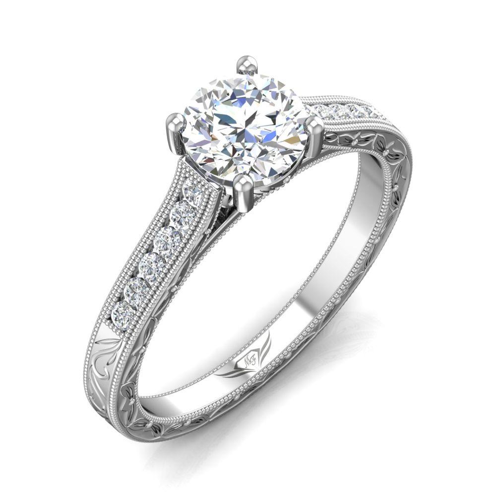 Vincents Fine Jewelry | Martin Flyer | Channel Hand Engraved Engagement Ring