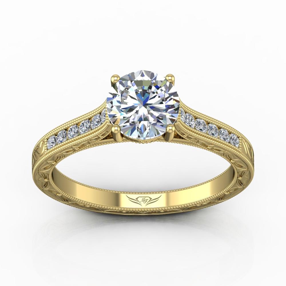Vincents Fine Jewelry | Martin Flyer | Channel Hand Engraved Engagement Ring