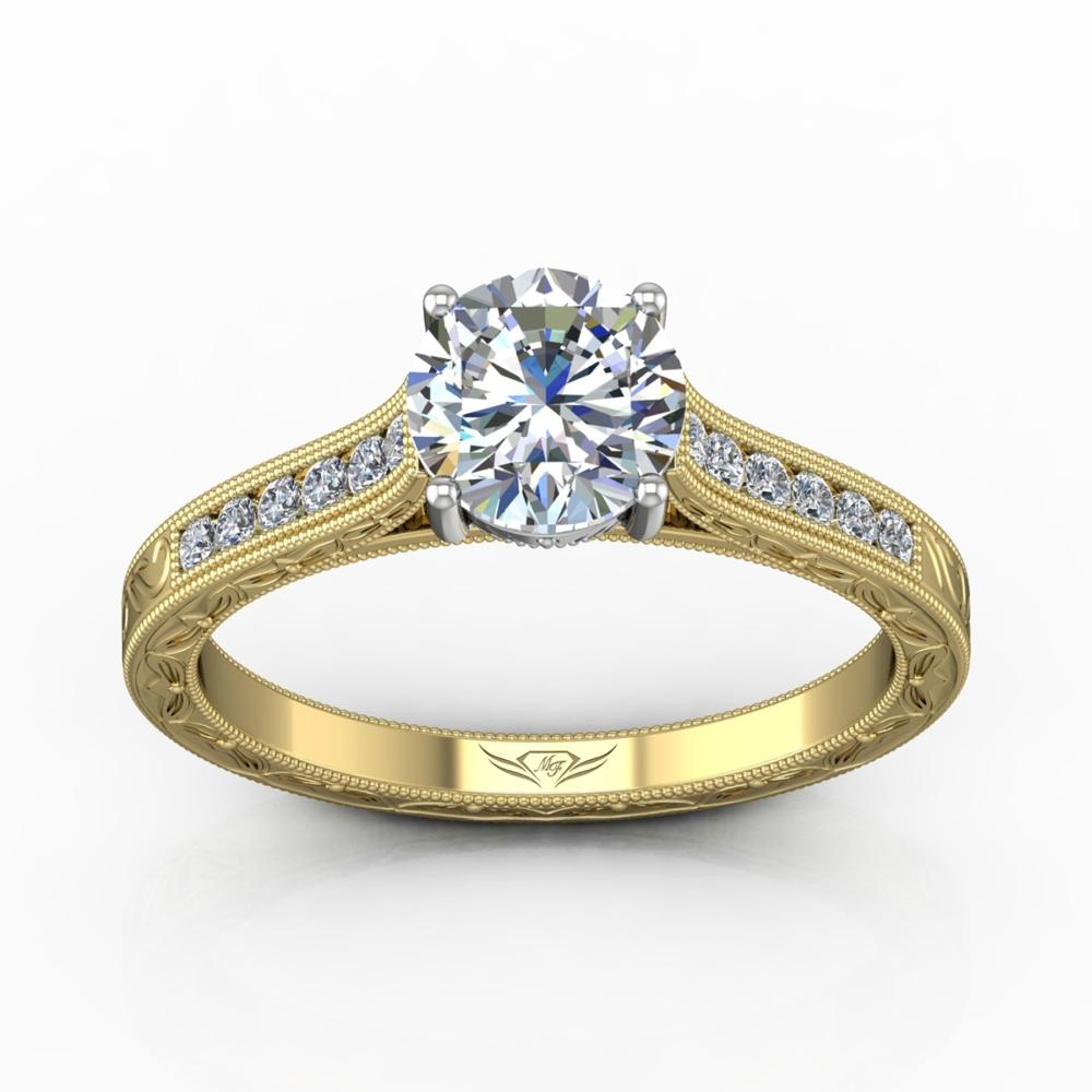 Vincents Fine Jewelry | Martin Flyer | Channel Hand Engraved Engagement Ring