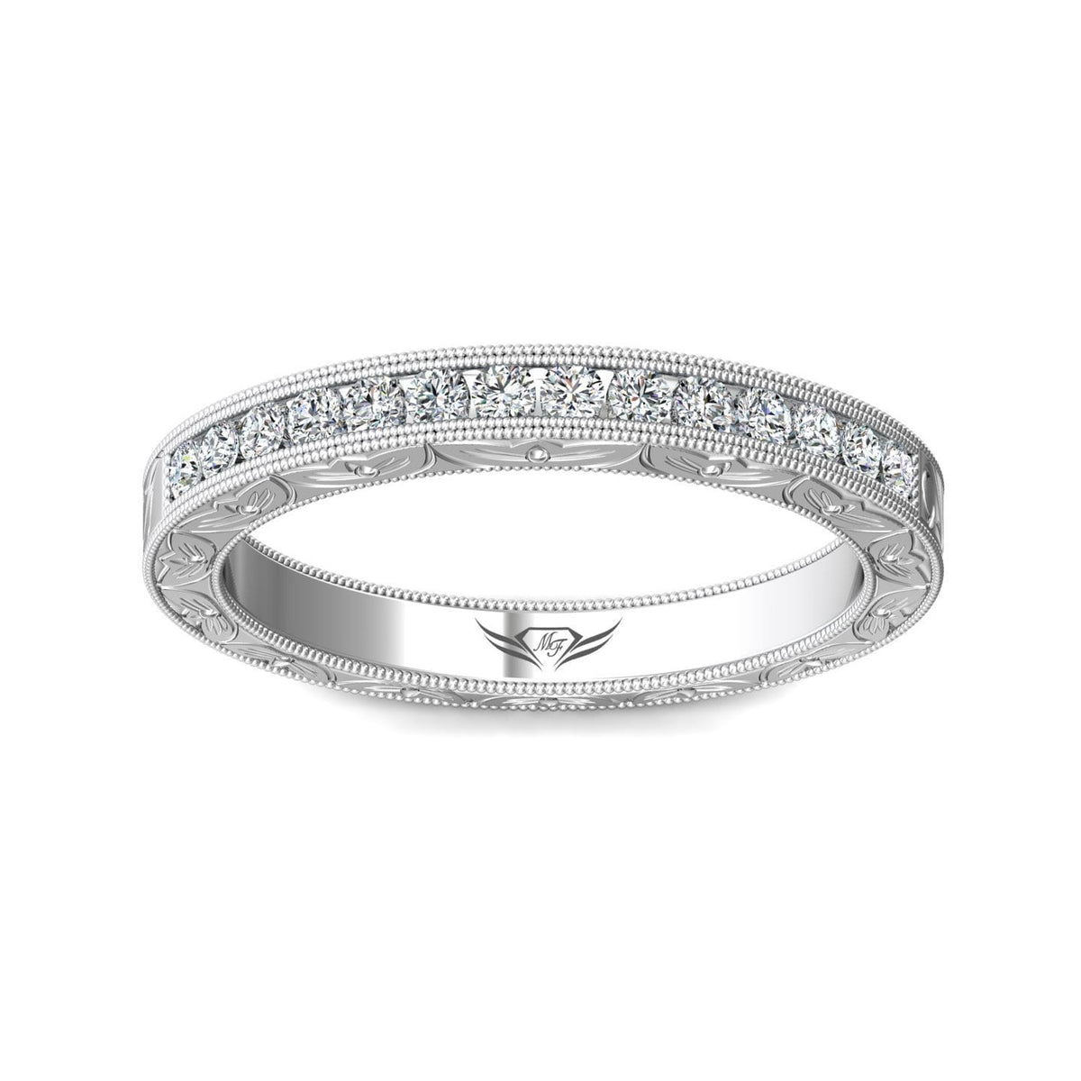 Vincents Fine Jewelry | Martin Flyer | Channel Hand Engraved Matching Wedding Band