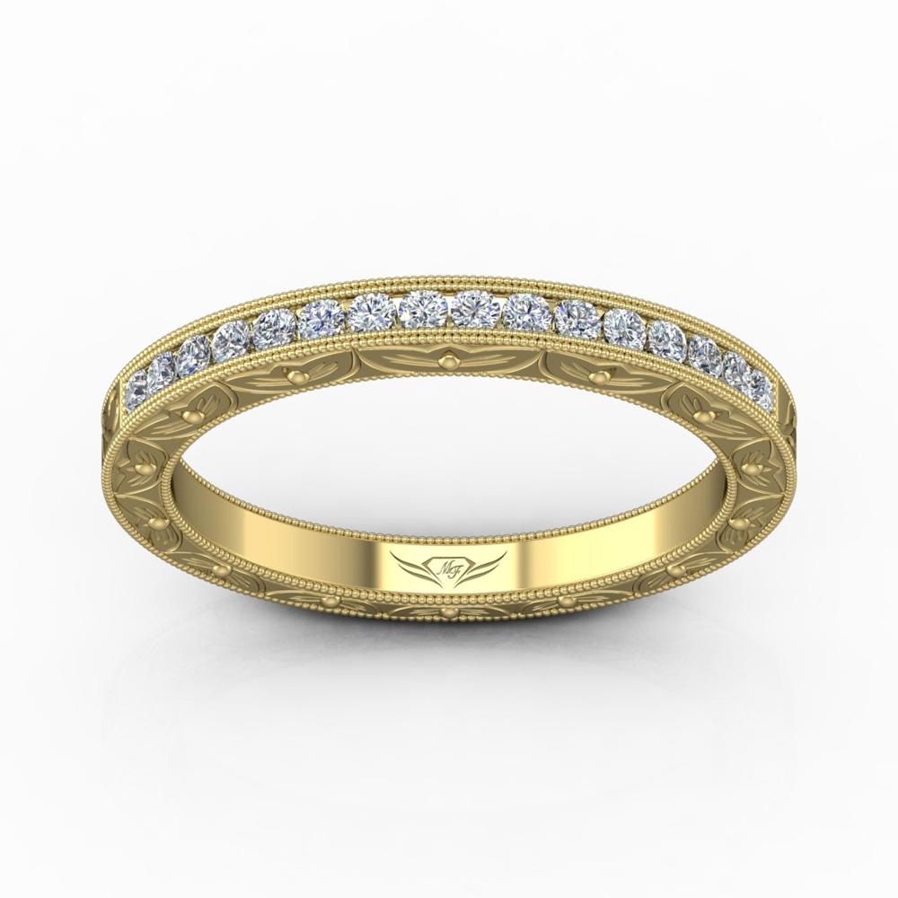 Vincents Fine Jewelry | Martin Flyer | Channel Hand Engraved Matching Wedding Band