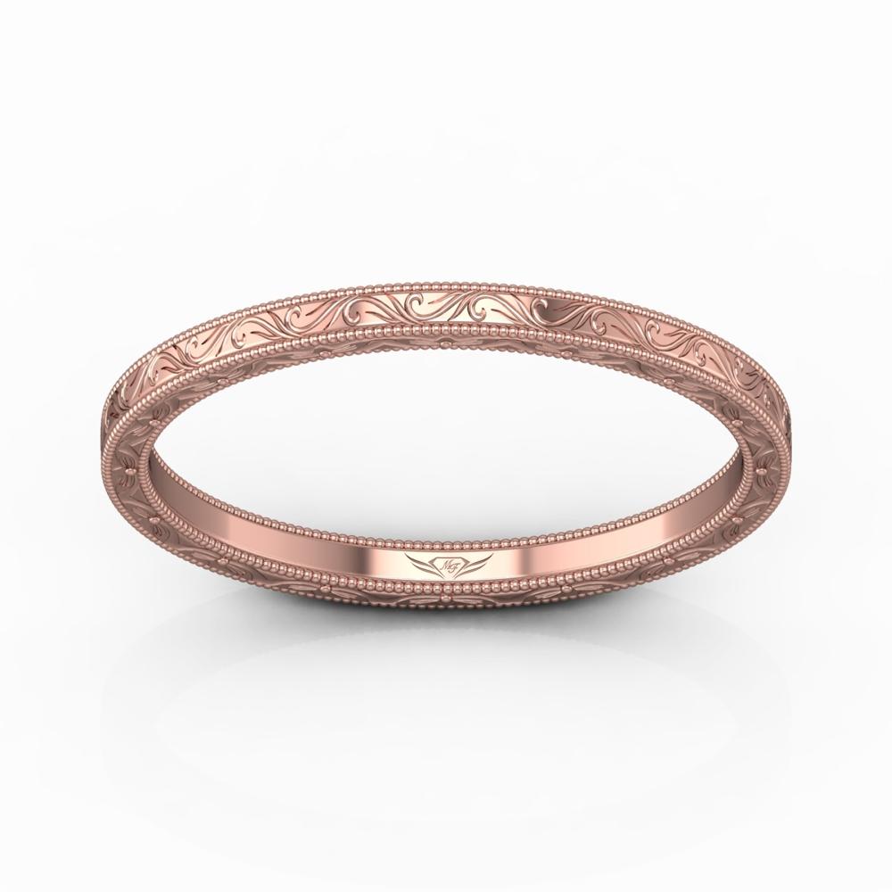 Vincents Fine Jewelry | Martin Flyer | Solitaire Hand Engraved Matching Wedding Band