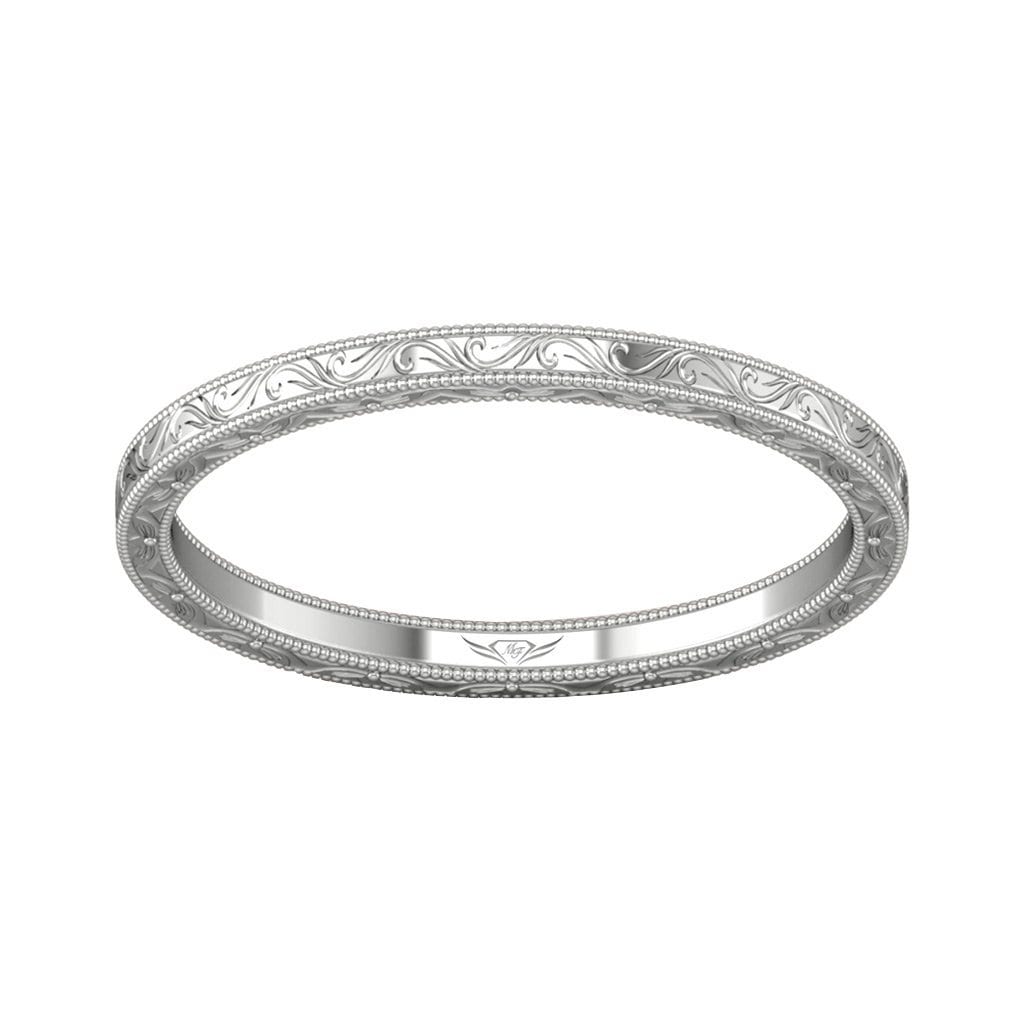 Vincents Fine Jewelry | Martin Flyer | Solitaire Hand Engraved Matching Wedding Band