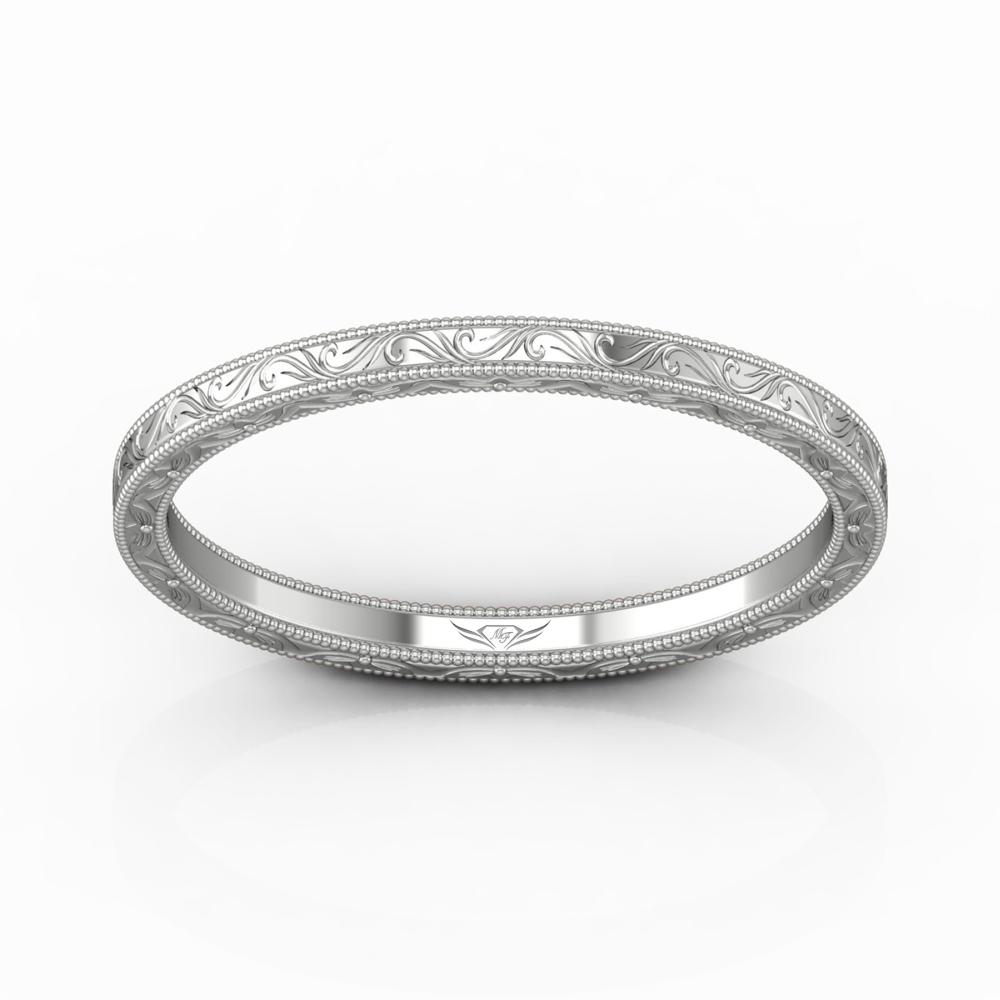 Vincents Fine Jewelry | Martin Flyer | Solitaire Hand Engraved Matching Wedding Band