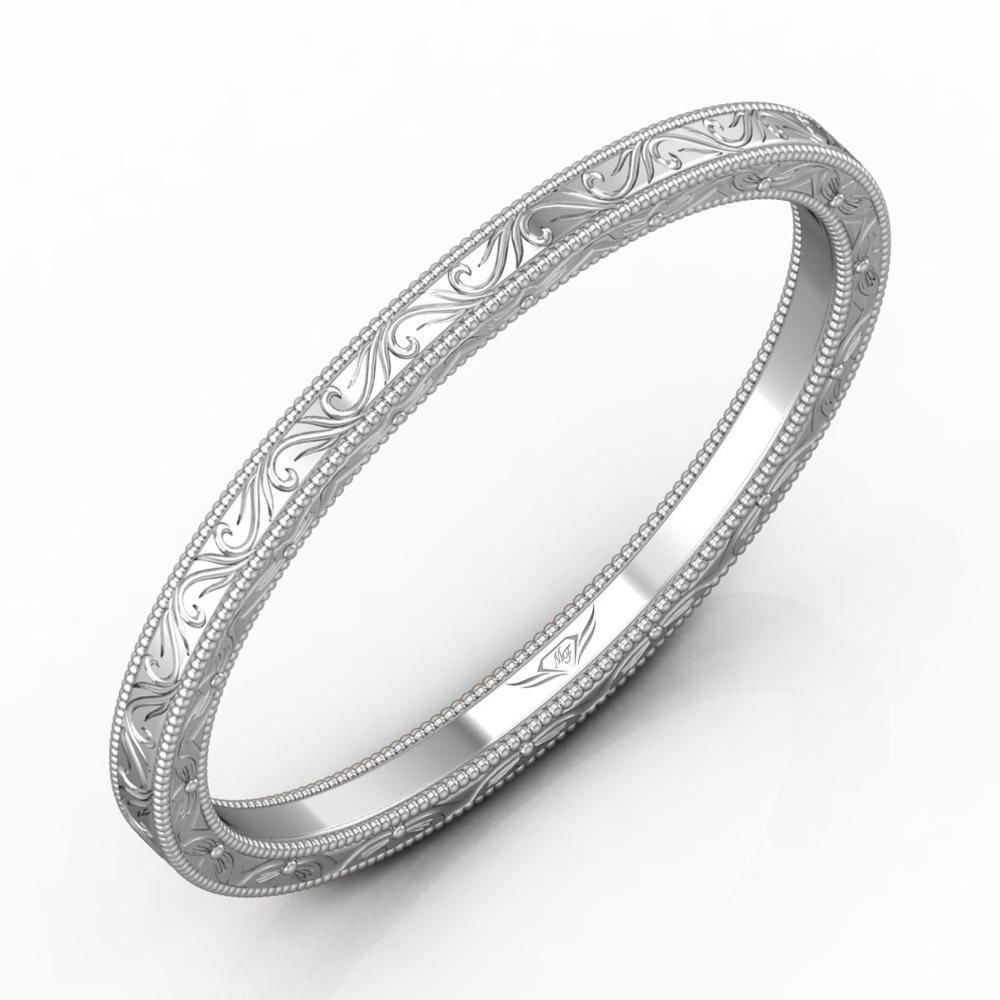 Vincents Fine Jewelry | Martin Flyer | Solitaire Hand Engraved Matching Wedding Band