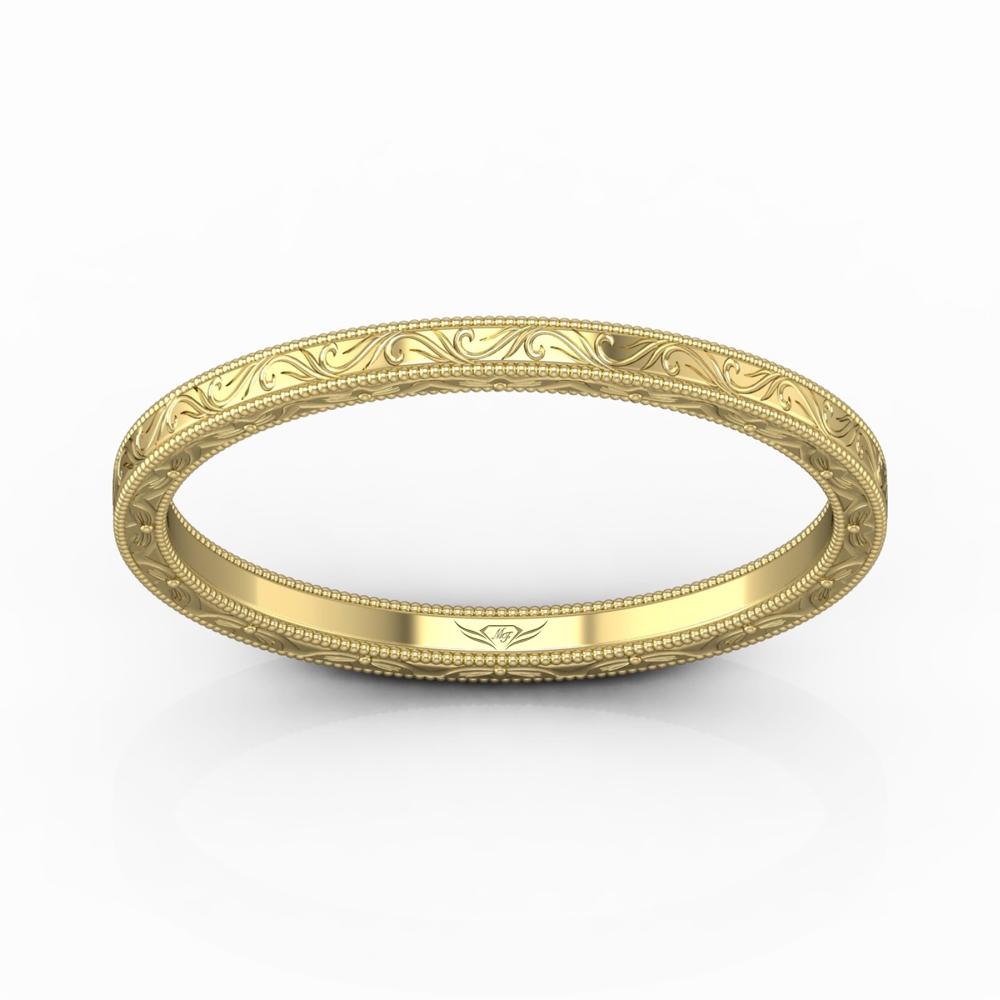 Vincents Fine Jewelry | Martin Flyer | Solitaire Hand Engraved Matching Wedding Band