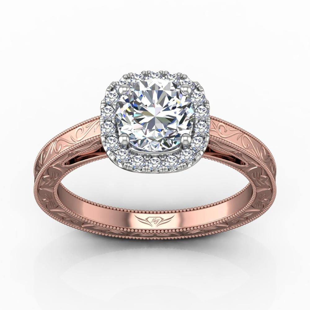 Vincents Fine Jewelry | Martin Flyer | Solitaire Hand Engraved Engagement Ring