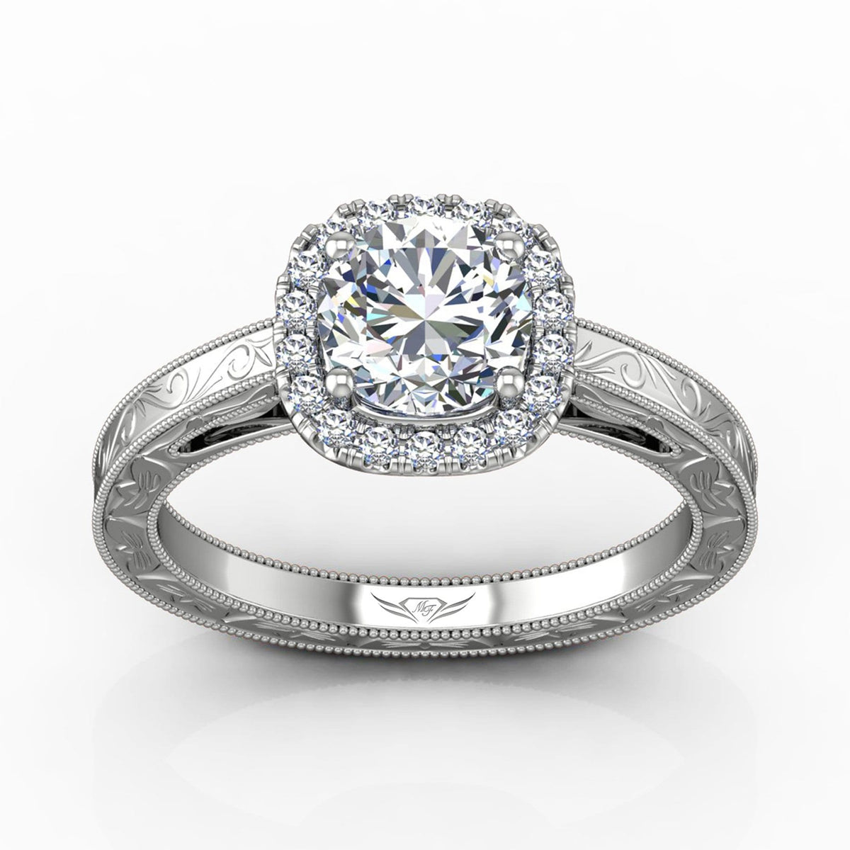 Vincents Fine Jewelry | Martin Flyer | Solitaire Hand Engraved Engagement Ring