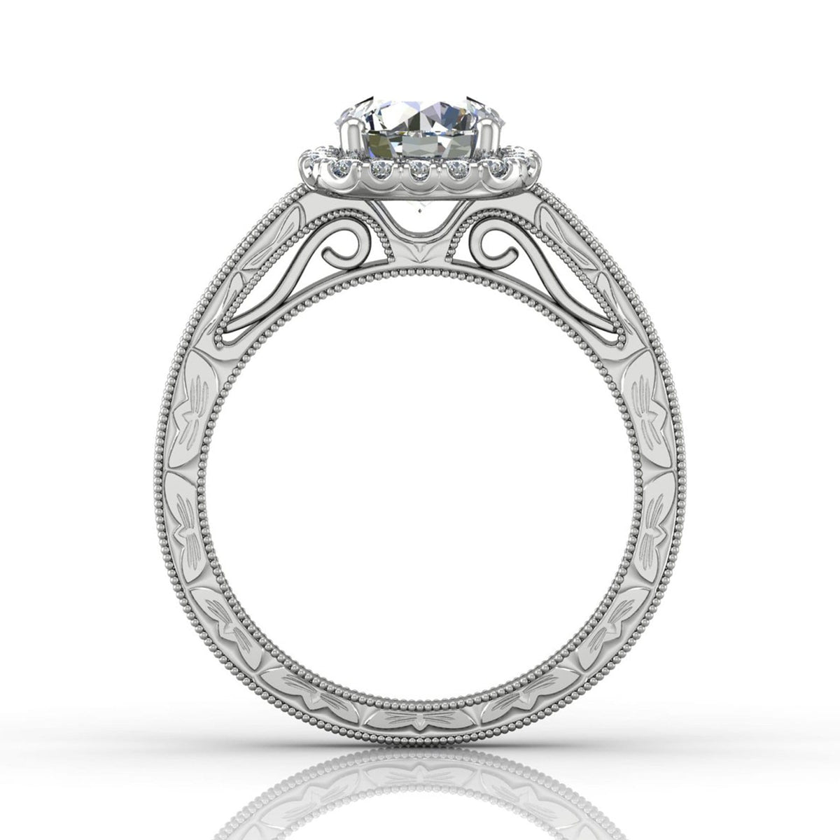 Vincents Fine Jewelry | Martin Flyer | Solitaire Hand Engraved Engagement Ring