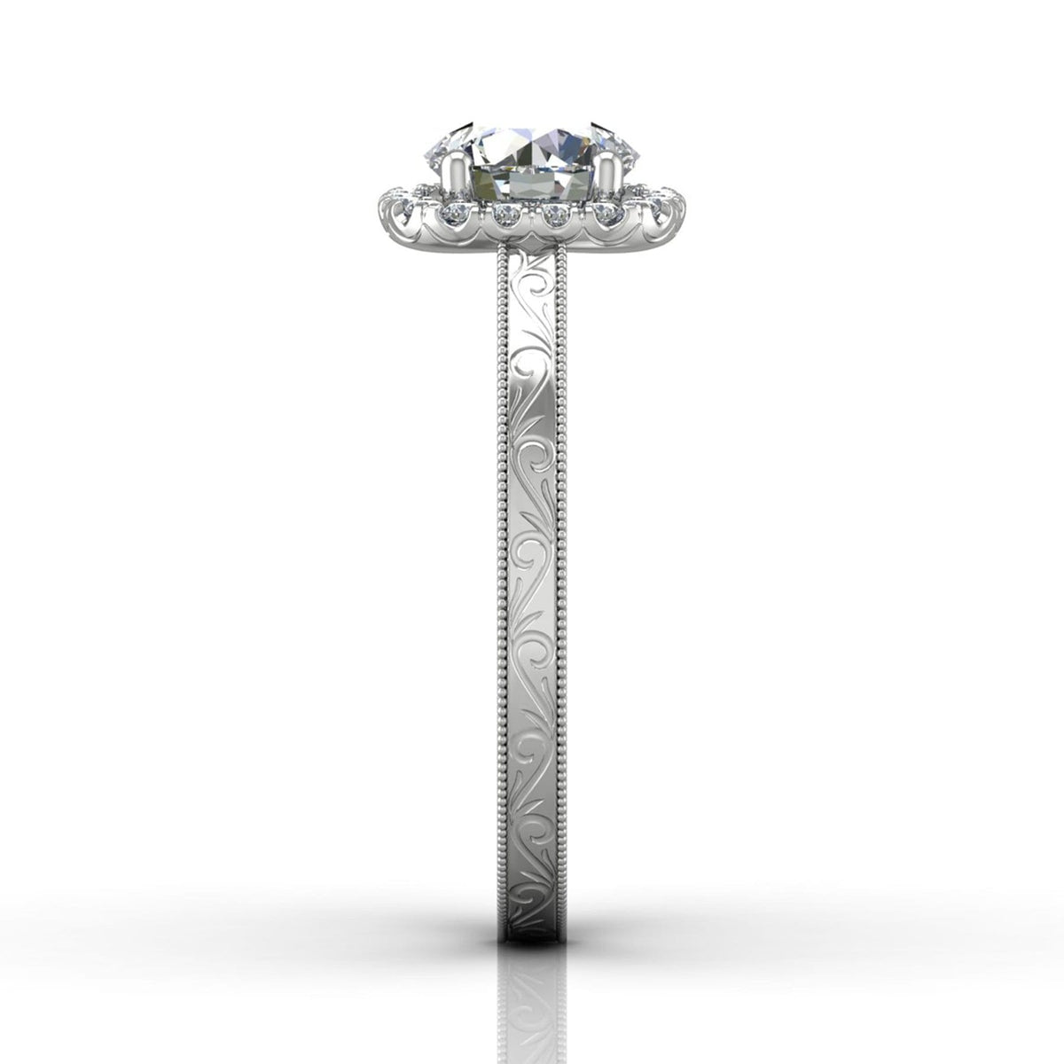 Vincents Fine Jewelry | Martin Flyer | Solitaire Hand Engraved Engagement Ring