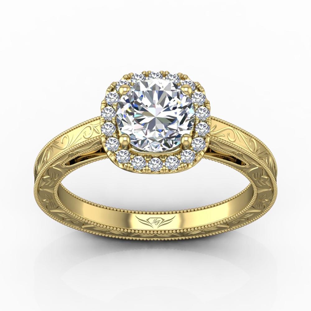 Vincents Fine Jewelry | Martin Flyer | Solitaire Hand Engraved Engagement Ring