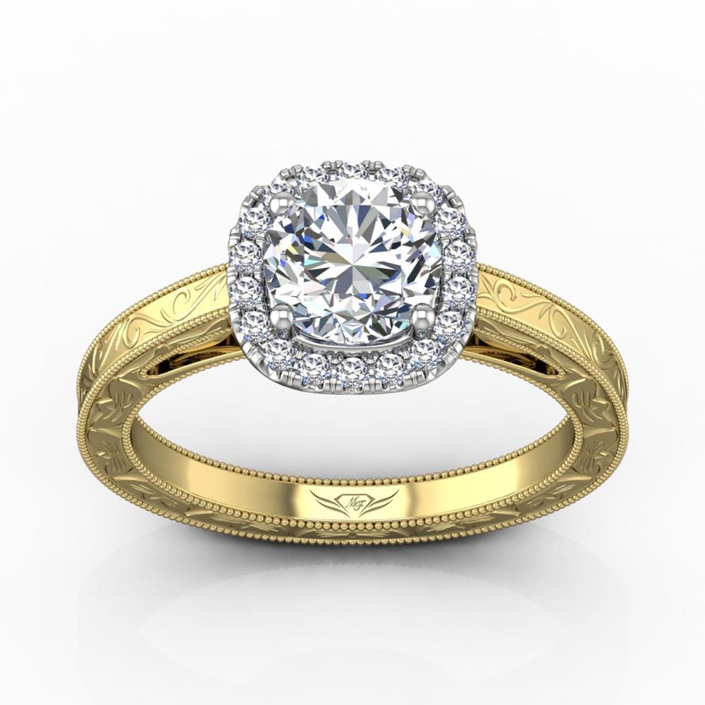Vincents Fine Jewelry | Martin Flyer | Solitaire Hand Engraved Engagement Ring