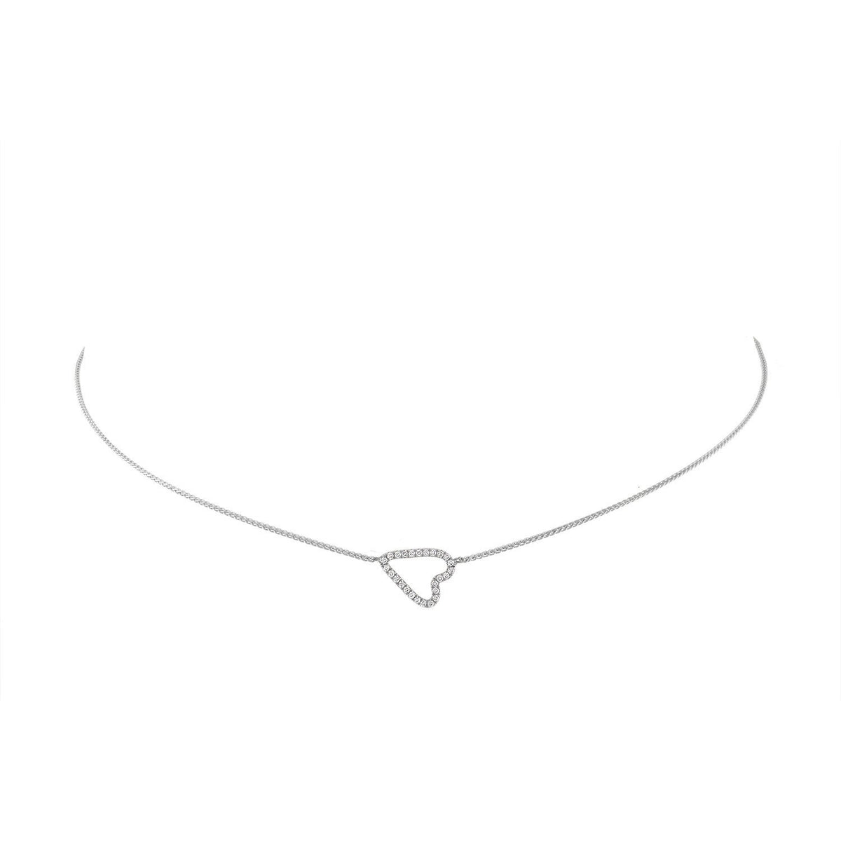 Vincents Fine Jewelry | Jane Kaye | Sideways Pave Heart Necklace