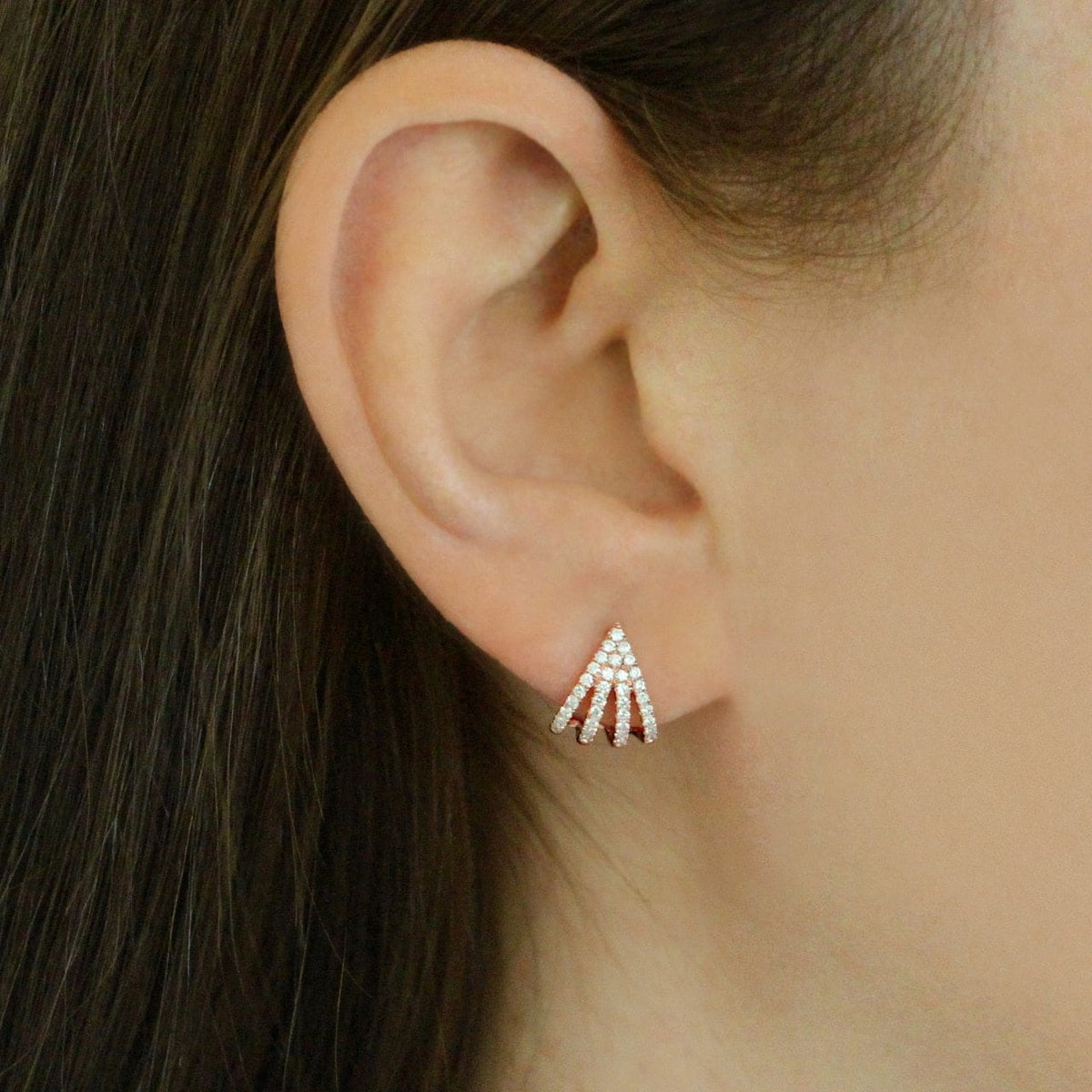 Vincents Fine Jewelry | Dana Rebecca | Sarah Leah Burst Diamond Huggie