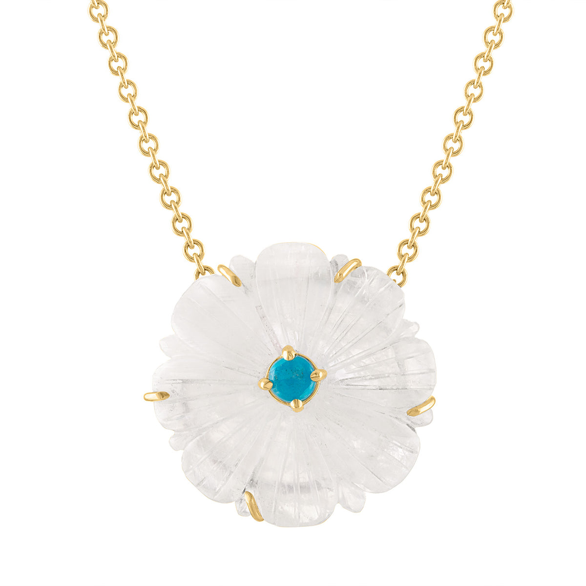 SALE: Rainbow Moonstone Flower Necklace