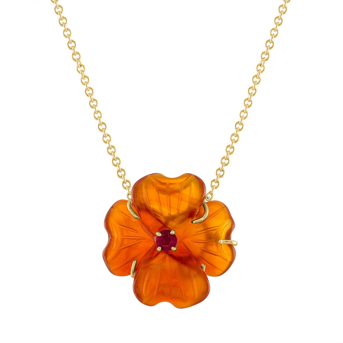 SALE: Carnelian Flower Necklace