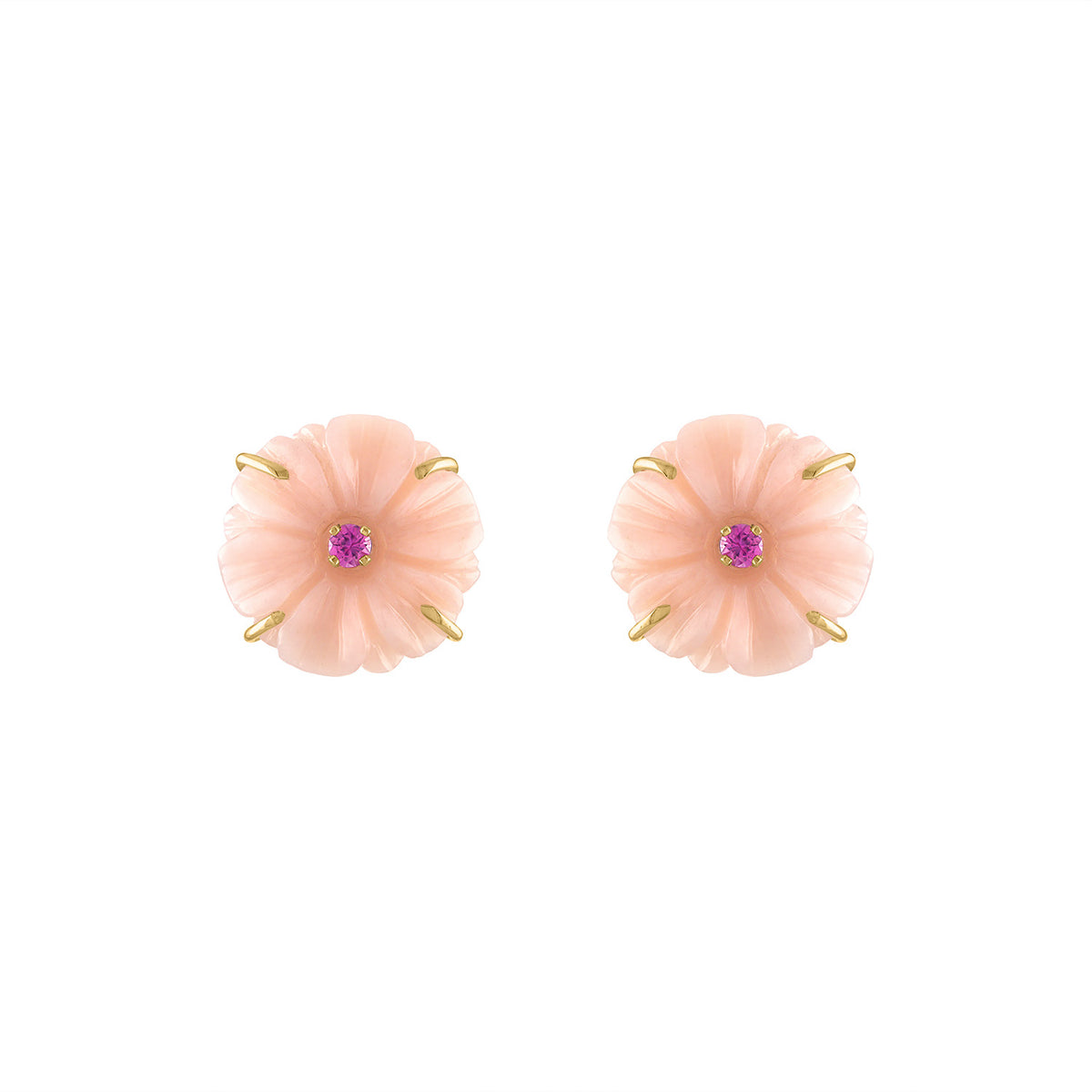 SALE: Pink Opal Flower Studs