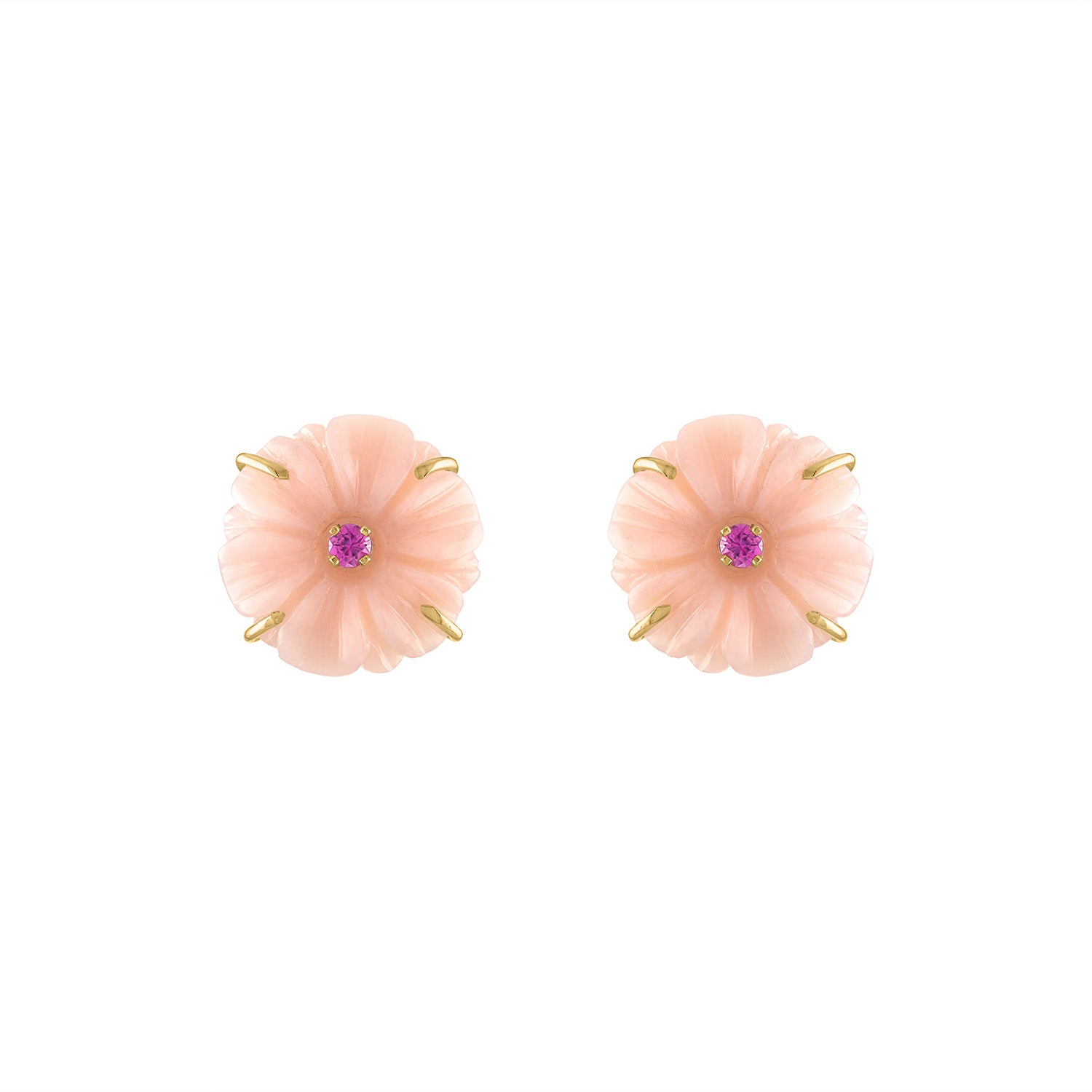 SALE: Pink Opal Flower Studs