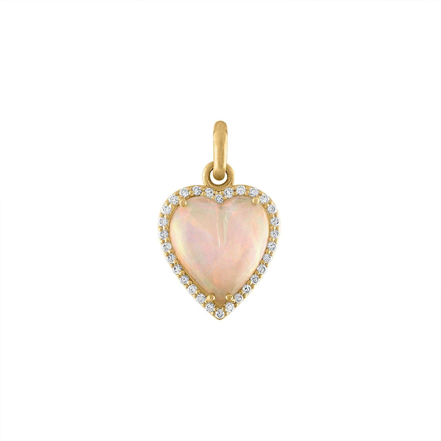 White Opal Alana Heart Charm