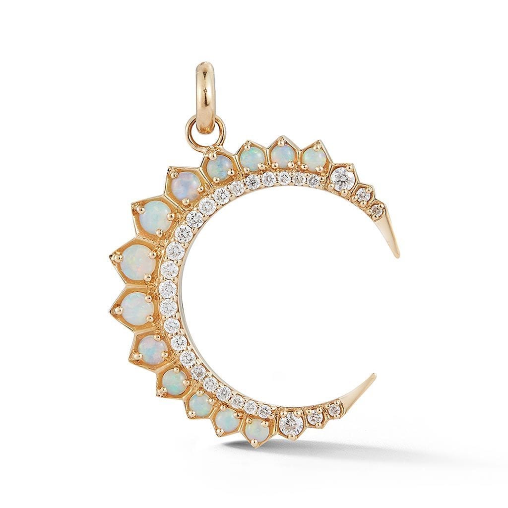 Vincents Fine Jewelry | Storrow Jewelry | Crescent Opal &amp; Diamond Charm