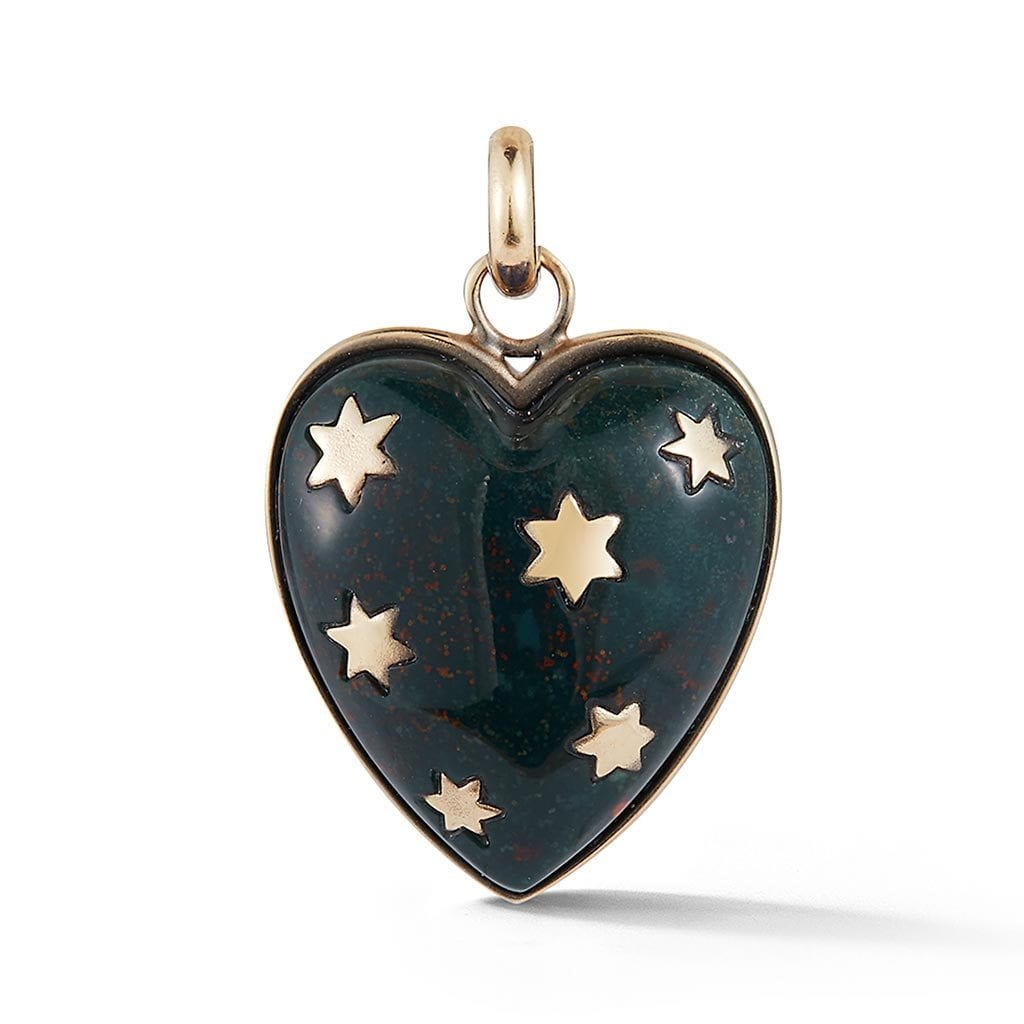 Vincents Fine Jewelry | Storrow Jewelry | Heart Green Bloodstone Charm