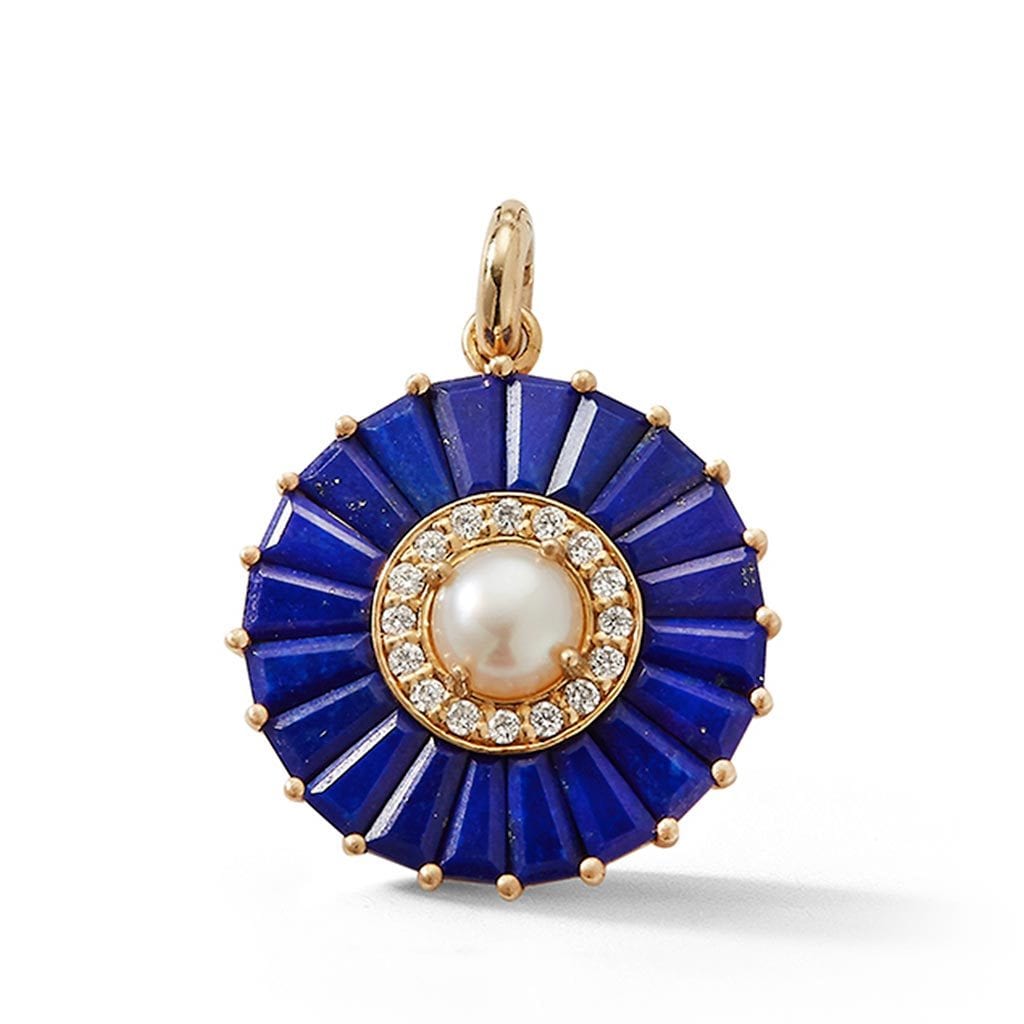Vincents Fine Jewelry | Storrow Jewelry | Circle Lapis & Diamond Charm