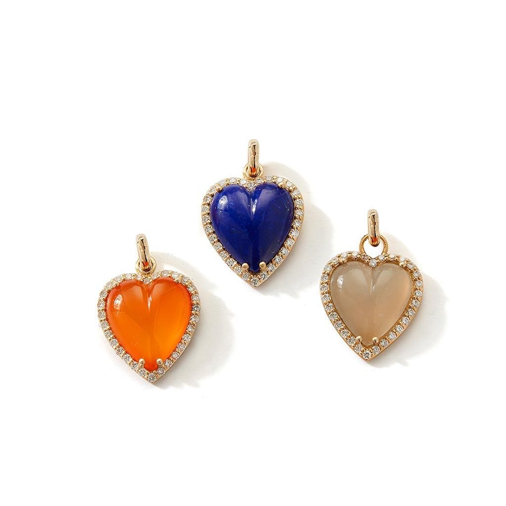 Vincents Fine Jewelry | Storrow Jewelry | Heart Moonstone &amp; Diamond Charm