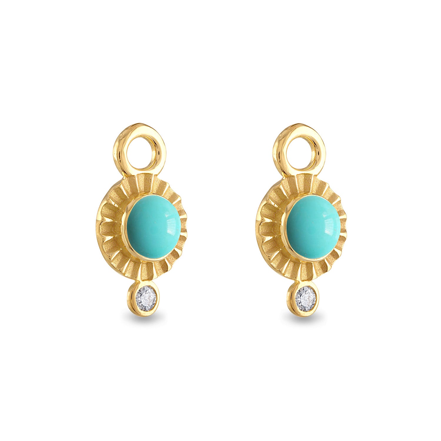 Turquoise and Diamond Earring Charms